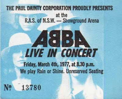 ABBA Music Group 🎟️ Reproduction CONCERT TICKET • $12.50