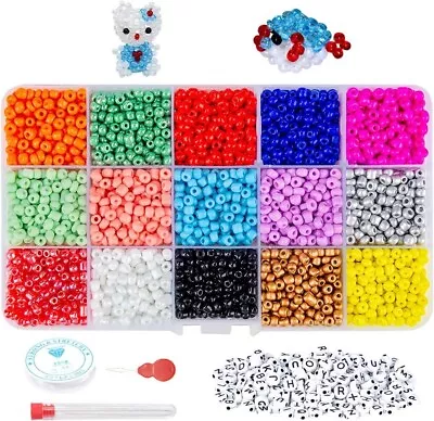 Glass Beads Seeds For Jewellery Making Job Lot 4mm Set Kit Crafting Bracelet • £4.99