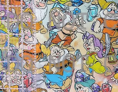 Custom 100% Cotton Woven Disney Princess Snow White Seven Dwarfs 1/4 Yard • $9.99