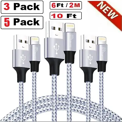3-Pack Fast Charger Cable Heavy Duty For IPhone 14 13 12 11 XR 8 7 Charging Cord • $8.99