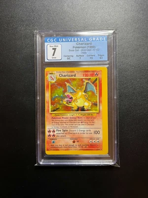 $1800 • Buy Charizard 4/102 CGC 7 Misalignment Miscut OC Error Holo - 1999 Base Pokemon Card
