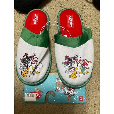 GroundUp Disney Mickey Mouse Christmas Slippers Medium 7-8 NEW • $12.95