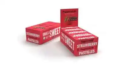 Peppersmith 100% Xylitol STRAWBERRY XYLITOL PASTILLES Pocket Packs (Pack Of 12) • £18.99