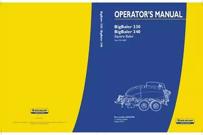 New Holland Big Baler 330 Big Baler 340 From PIN 4888 Operators Manual PDF/USB • $80.33