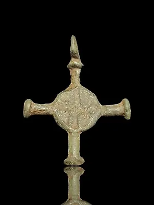 Medieval Pilgrim Cross Bronze  Pendant 1000-1300 AD • £29.92