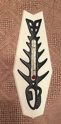 1960s St. Labre Indian School THERMOMETER Fish Skeleton Promo Montana 6.75” Long • $16.96