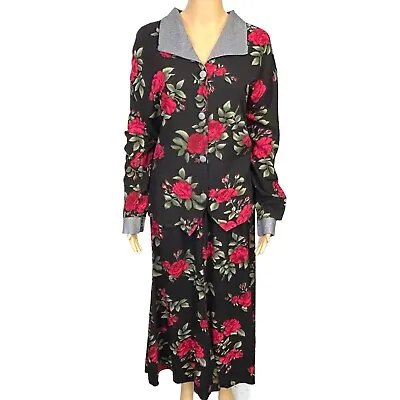 Vintage Jessica Scott Woman Womens 22W Black Red Floral Blouse & Skirt Set • $19.76