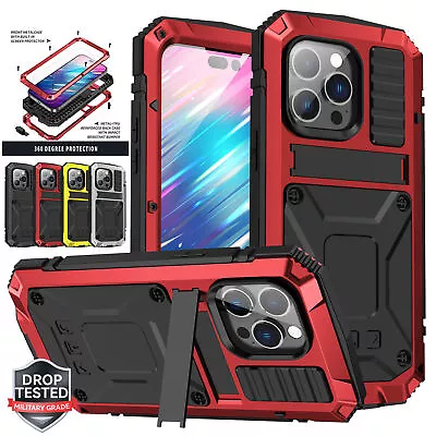 Shockproof Military Aluminum Glass Case For IPhone 14 15 Pro Max 13 12 11 XS Max • $25.60