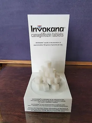 INVOKANA Diabetes Medication SUGAR CUBE Desk Display Model! Nice Visual Model! • $10