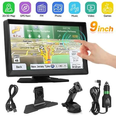 9 Inch Truck HGV LGV SAT NAV GPS Navigation UK Maps Touch Screen FM 2024 NEW • £66