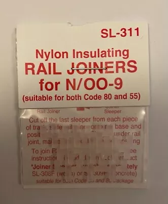 Peco SL-311 Nylon Insulated Rail Joiners / Fishplate - N /OO9 Gauge Code 80 & 55 • £3.99