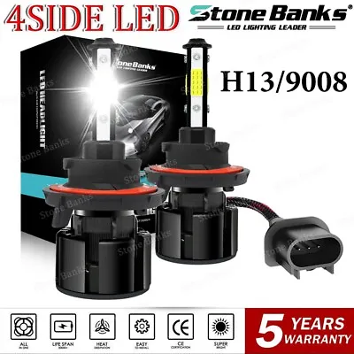 2X H13 9008 LED Headlight Super Bright Bulbs Kit 420000LM White Hi-Lo Beam 6000K • $16.99