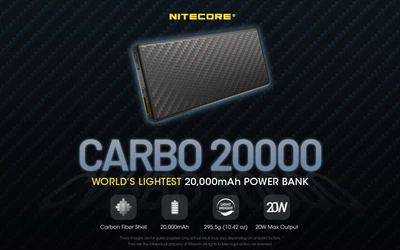 $168.99 • Buy Nitecore Carbo 20000 Lightweight 20000mAh Power Bank For Outdoor, QC PD Quick