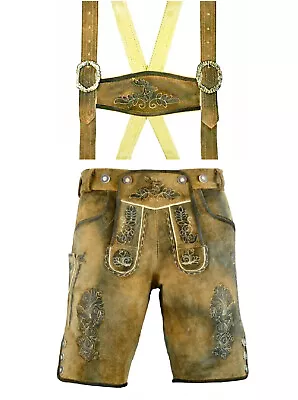 Bavarian Shorts Lederhosen Suede Leather Trachten Men Wears Oktoberfest Short • $82.99