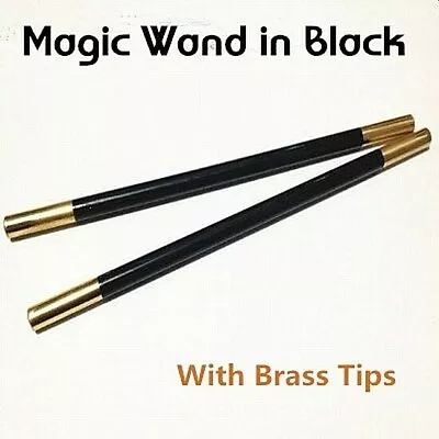 £9.68 • Buy MAGIC WAND BLACK PRO MODEL 8-3/4 Inch BRASS TIPS CUPS & BALLS ETC MAGICIAN'S