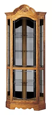 Howard Miller Wilshire Corner Curio Cabinet 680207 Golden Oak 5 Shelf Case • $1999