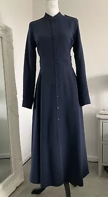 Karen Millen Navy Military Flared Shirt Dress Size 10 New With Tags • £70