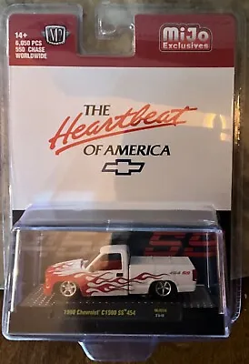 1990 Chevrolet C1500 Ss 454 Pickup White W/ Flames 1/64 By M2 31500-mjs58 • $15.99