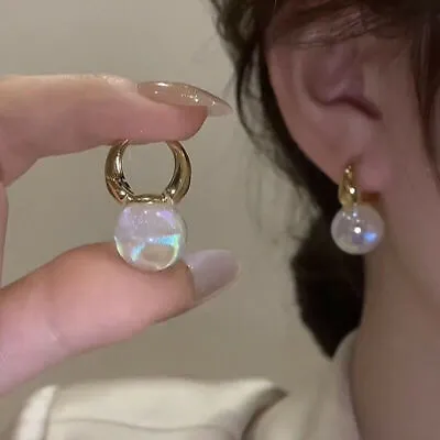 $3.91 • Buy Luxury 925 Silver Dangle Earrings Women White Pearl Wedding Earrings Jewelry