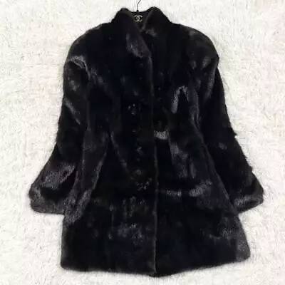 SAGA MINK Fur Coat Dark Brown Size 11 From Japan • $217.09