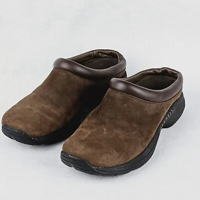 Merrell Jungle Primo Moc Slip On Clogs Womens Sz 7.5 Brown Leather Comfort Shoe • $24.90