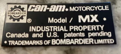 Can-AM Vintage Motorcycle Metal Model ID Decal Bombardier MX-1 MX-2 MX-3 MX • $47.85