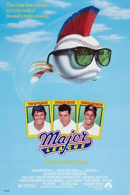 MAJOR LEAGUE Vintage Movie Poster TOM BERENGER CHARLIE SHEEN Baseball 20x30 • $9.99