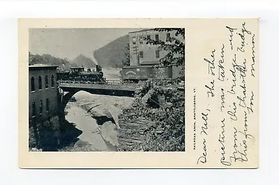 Brattleboro VT 1906 Postcard Railroad Steam Engine Box Car Bridge Sutter Mill • $12