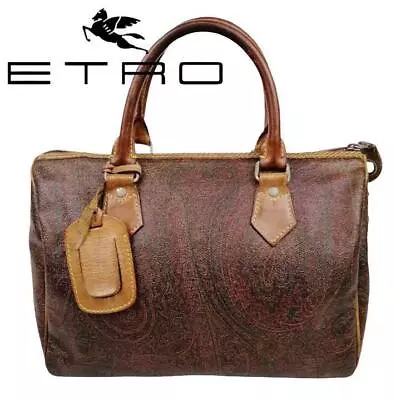 ETRO Authentic Handbag Brown Used From Japan • $95.79