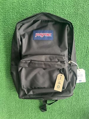 NWT JanSport SuperBreak Plus Backpack JS0A4QUE008 Black 15” Laptop Sleeve • $22