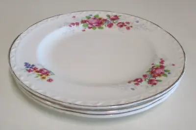 Royal Falcon Ware - Three Side Plates - Floral Design - England - Vintage • $24.95