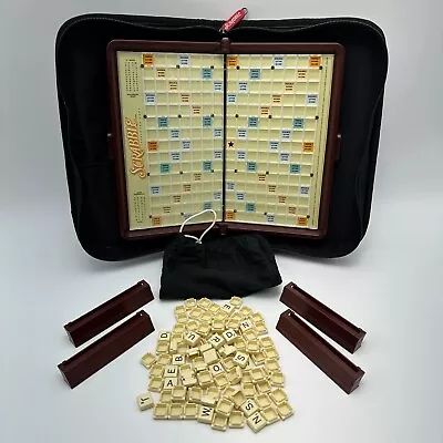 VTG Travel Scrabble Folio Edition Game Zipper Case Crossword 2001 COMPLETE • $16.99