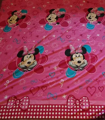 $9.99 • Buy SHOWER CURTAIN Fabric Disney MINNIE MOUSE & Hearts & Bows Pink