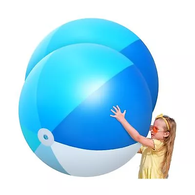 2 Pcs Giant Inflatable Beach Ball 60 Inch Large Pool Toy Balls Summer Swimmin... • $70.99