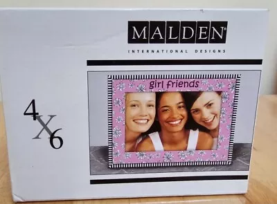 Malden International  Girl Friends Pink Picture Frame 4  X 6  W/Daisies & Pearls • $15