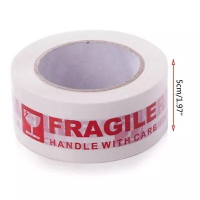 White Fragile Packing Tape Handle With Care Bopp Shipping Warning Sticker • £9.74