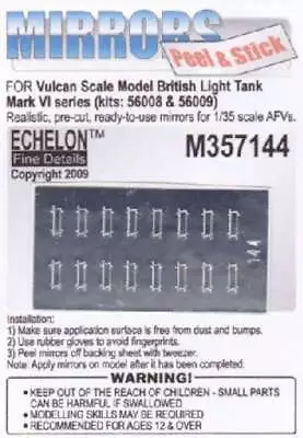 1/35 British Mk VI Light Tank Mirrors For VSM (Peel & Stick) • $9.51