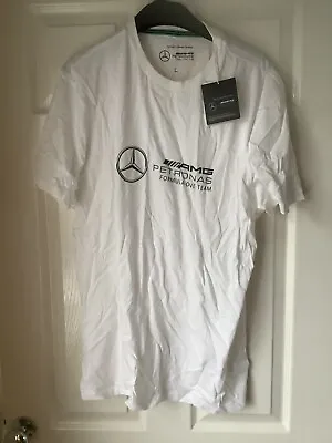BNWT F1 Mercedes Benz AMG Petronas Men’s Large Logo T-Shirt White Large • £20