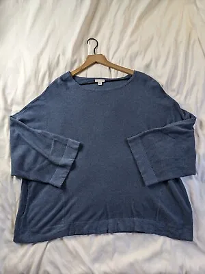 J.Jill Sweater Blue Purejill Drop Shoulder Flare Sleeve Pullover Womens Size XL • $20.92