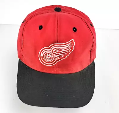 Vintage 90s NHL Logo Athletic Snapback Hat Detroit Red Wings Two Tone Cap OSFA • $12.74