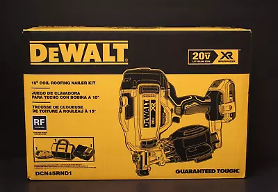 (ri1) Dewalt Dcn45rnd1 20v Max Xr Brushless 15° Coil Roofing Nailer Kit *new* • $319.99