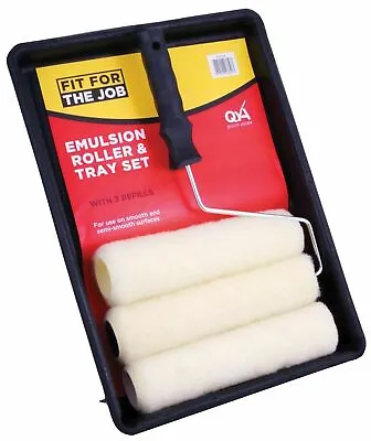 9  Inch Paint Roller Set Complete Decorating Kit With 3 Sleeves Tray Roller • £8.95