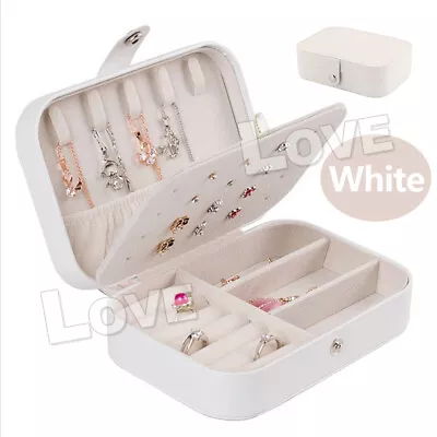 Portable Jewelry Box Leather Organizer Travel Jewellery Ornaments Storage Case A • $13.95