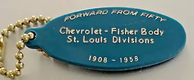 VTG Chevrolet-Fisher Body St. Louis Division-Oval Shaped 50-Yr. Keychain; 1958 • $14.95