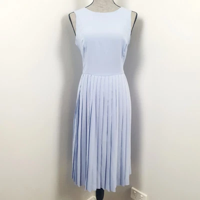 $20.87 • Buy Asos Size 12 Powder Blue Sleeveless Pleated Women's Midi A Line Dress