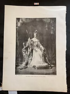 Antique 1897 Print Coronation Robes Of Queen Victoria 1838 • $23.99