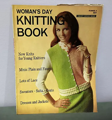 Vintage Woman's Day Knitting Book 1967 #6 Sweaters Dresses Patterns Instructions • $10