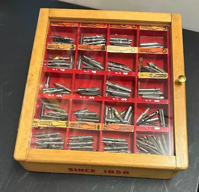 Vintage Wood Fountain Pen Tip Display Case With Tips Case Has A Drawer In Back • $225