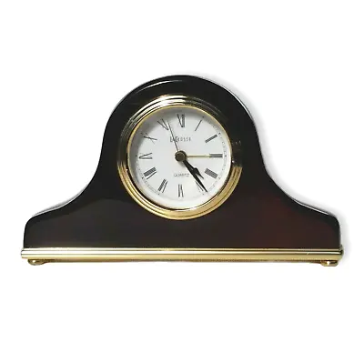 Rare La Crosse Quartz Analog Desk Shelf Mantel Clock Mahogany Wood • $23.40