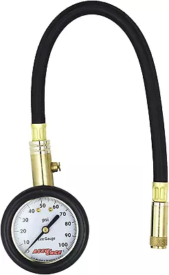By Milton Dial Tire Pressure Gauge With Straight Air Chuck And 11 In. Braided Ho • $26.01